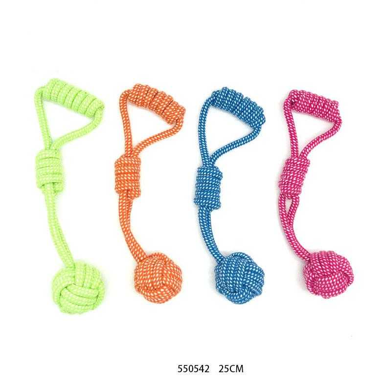Παιχνίδι σκύλου σχοινί με μπάλα – 25cm – 12pcs – 550542