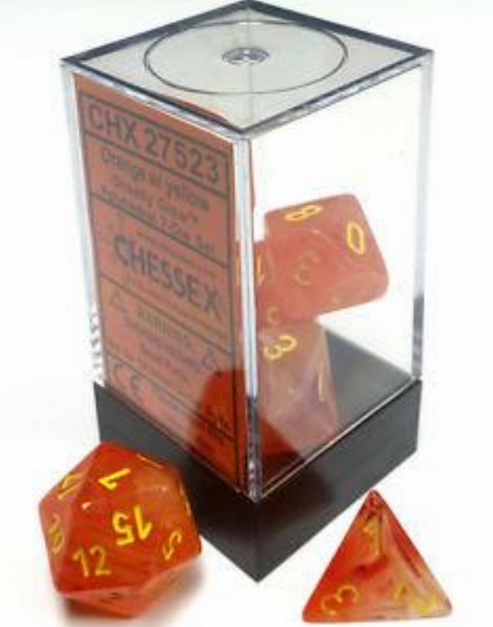 Σετ Ζάρια – 7 Dice Set Ghostly Glow Polyhedral Orange with Yellow