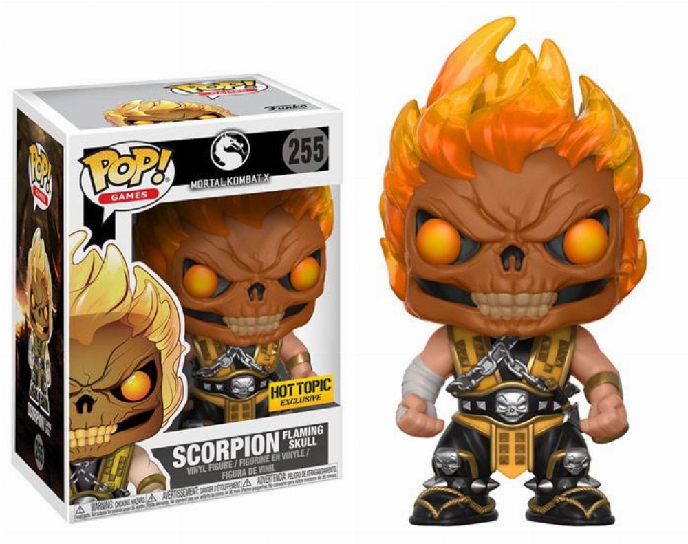 Φιγούρα Funko POP! Mortal Kombat – Scorpion (Flaming Skull) #255 (Exclusive)