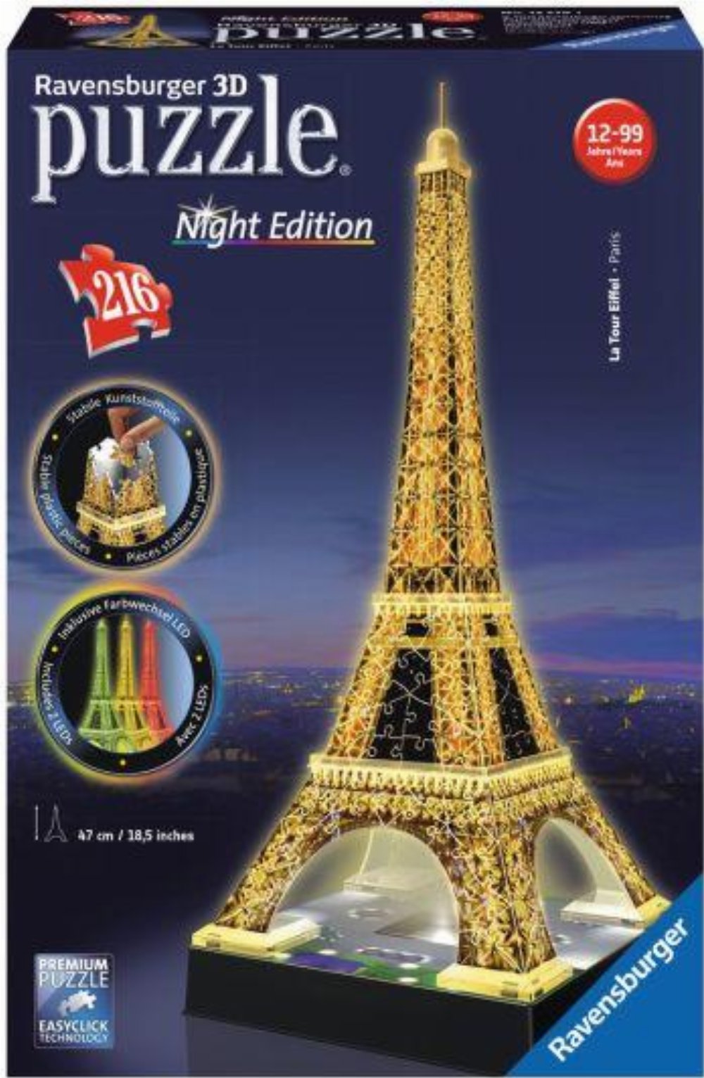 Παζλ 3D 216 κομμάτια – Ο Πύργος του Άιφελ (Night Edition)