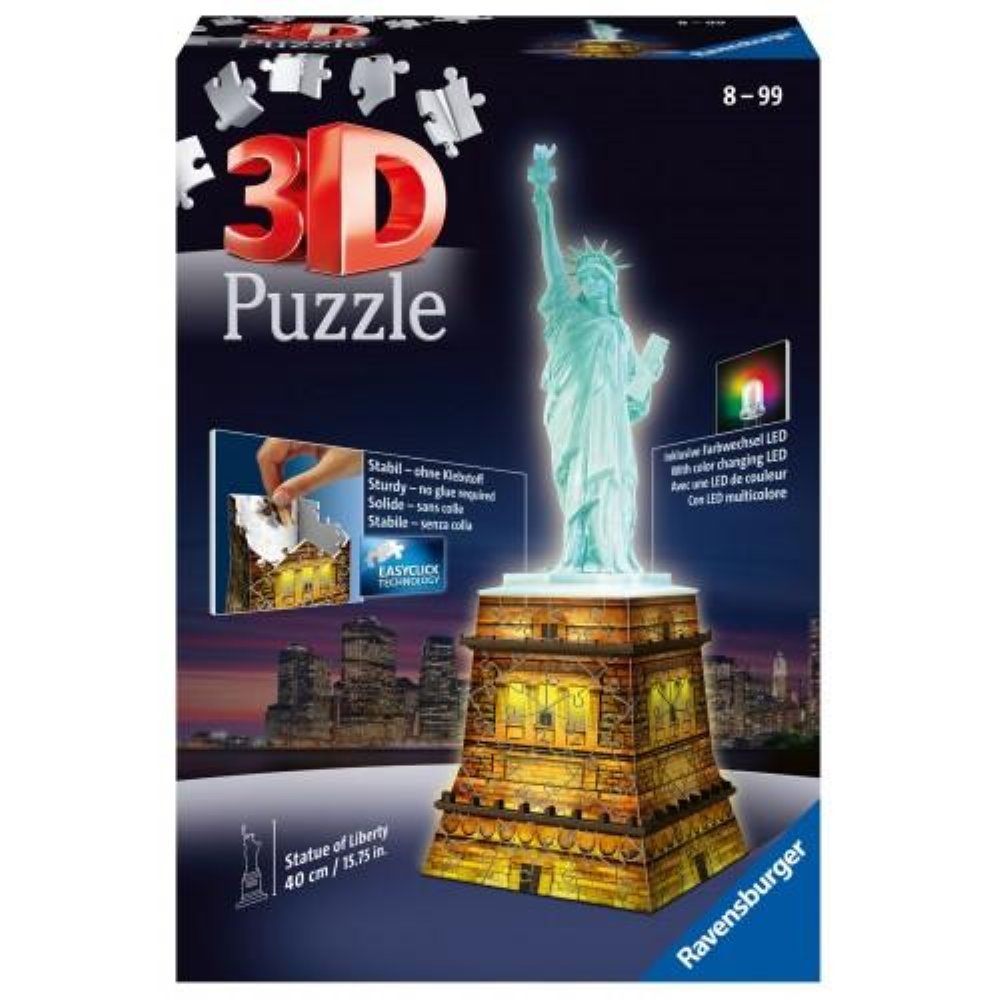 Παζλ 3D 120 κομμάτια – Το Άγαλμα Της Ελευθερίας (Night Edition)