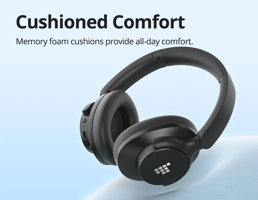 TRONSMART headphones Sounfii Q20, ασύρματα & ενσύρματα, ANC, Φ40mm, 500mAh, μαύρα