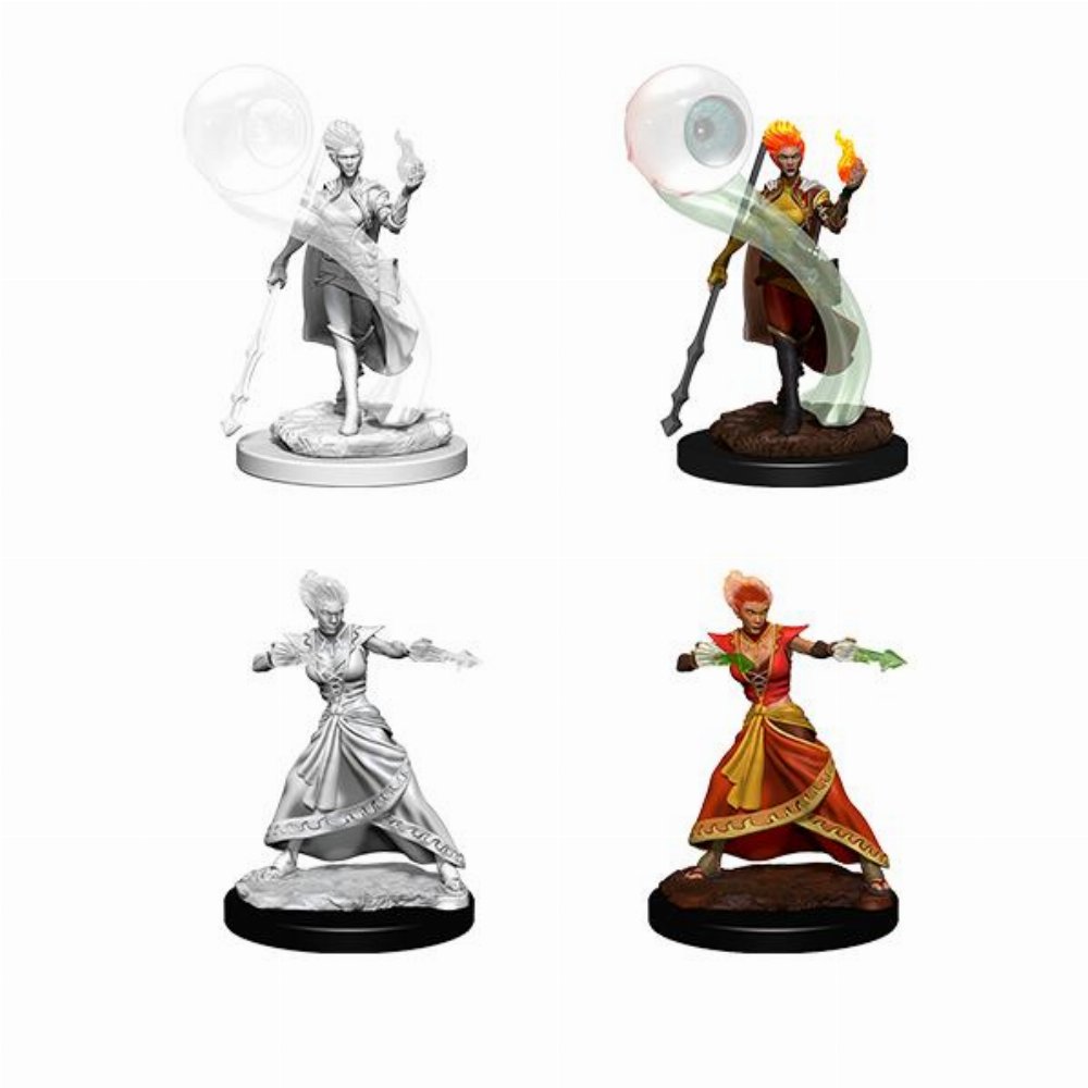 D&D Nolzur’s Marvelous Miniatures – 2x Fire Genasi Female Wizard