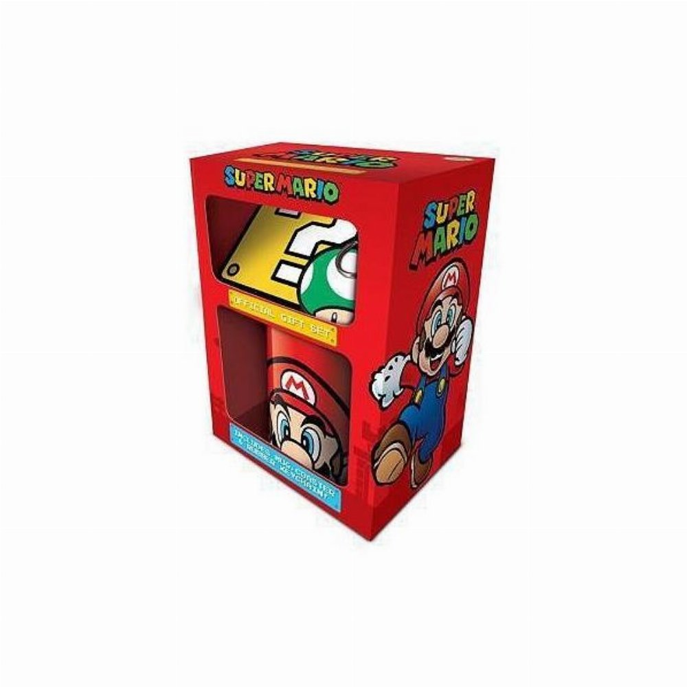 Super Mario – Σετ Δώρου (Κούπα, Σουβέρ, Μπρελόκ)