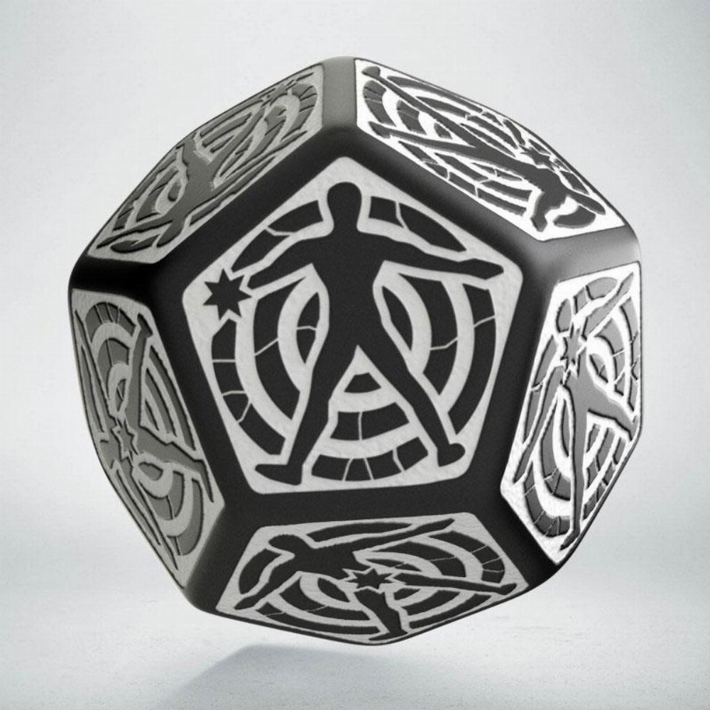 Ζάρι – RPG Hit Location Die D12 – Black and White