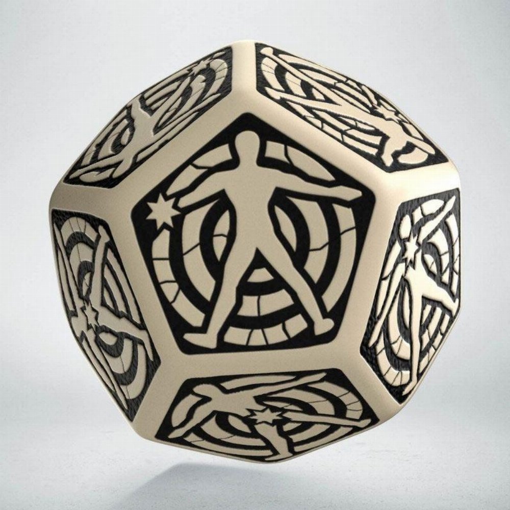 Ζάρι – RPG Hit Location Die D12 – Beige and Black
