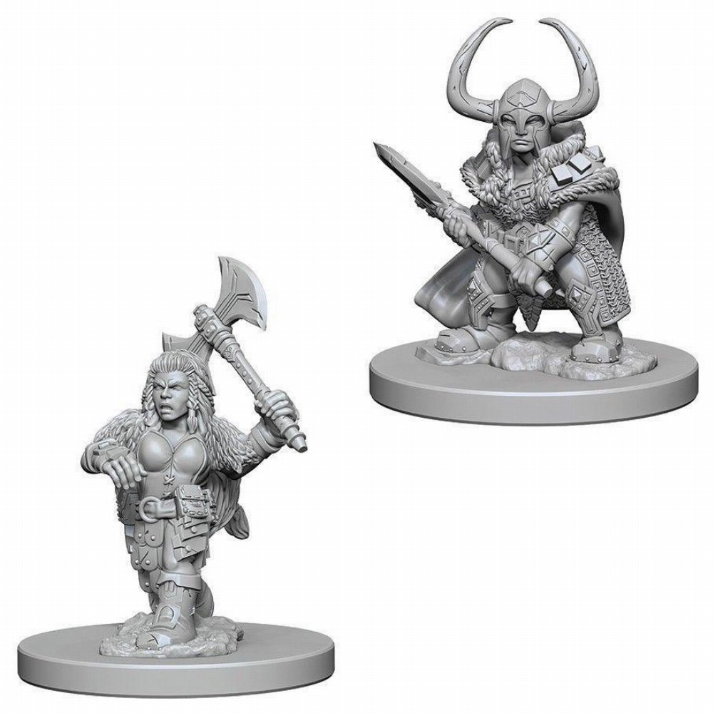 D&D Nolzur’s Marvelous Miniatures – 2x Dwarf Female Barbarian