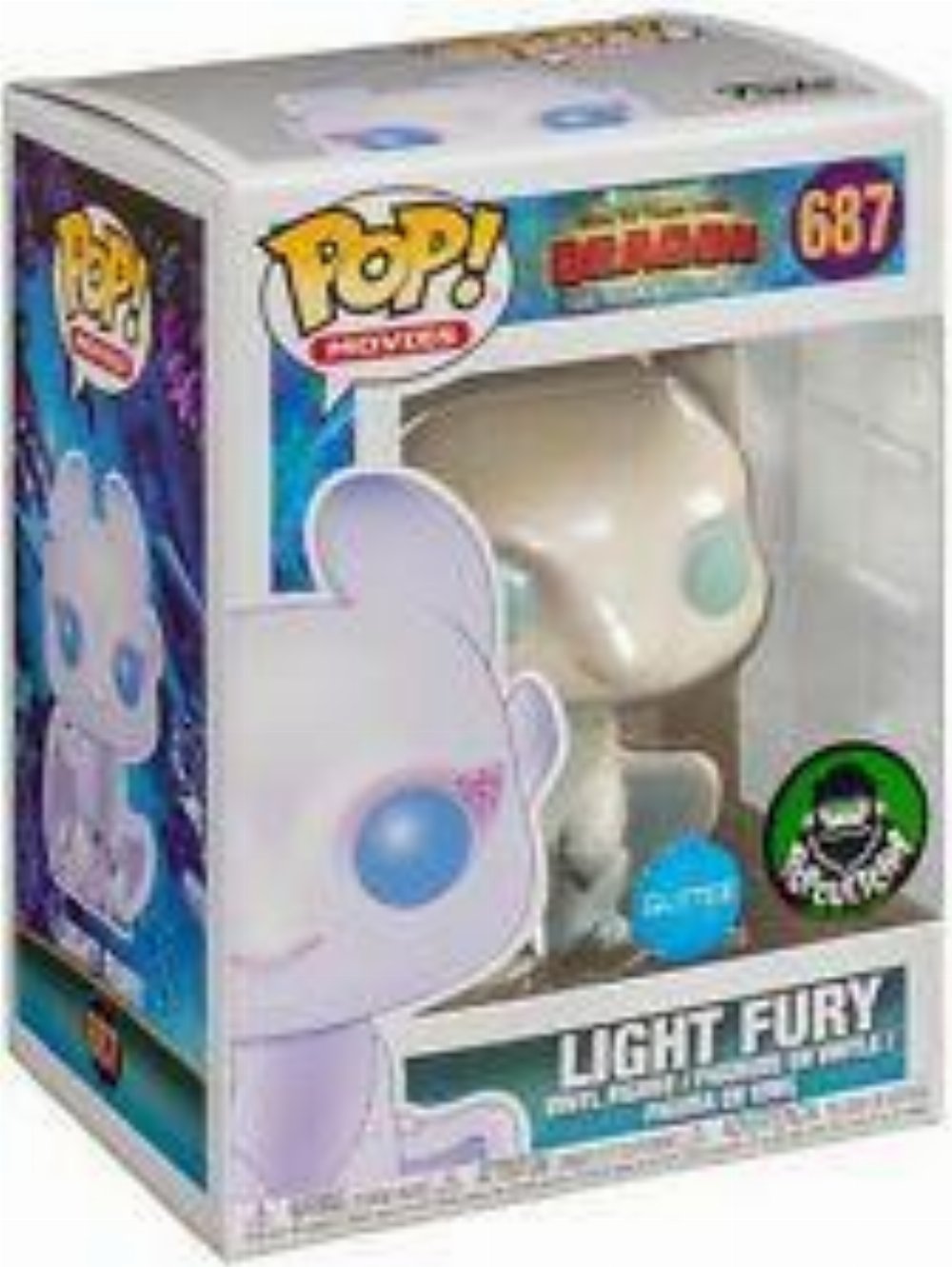 Φιγούρα Funko POP! How to Train Your Dragon 3 – Light Fury (Glitter) #687 (Popcultcha Exclusive)