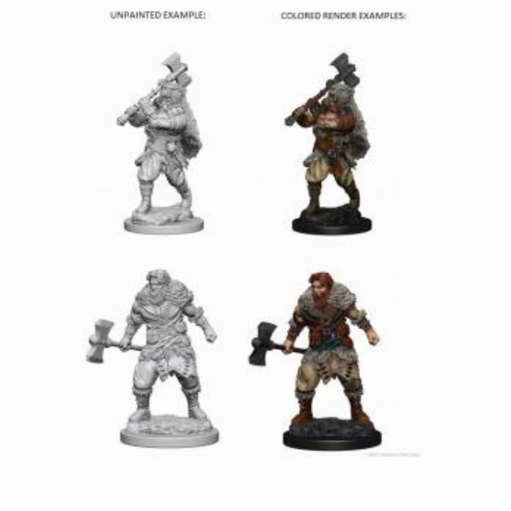 D&D Nolzur’s Marvelous Miniatures – 2x Human Barbarian (Male)