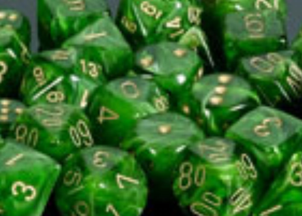 Σετ Ζάρια – 7 Dice Set Vortex Dice Polyhedral Green with Gold