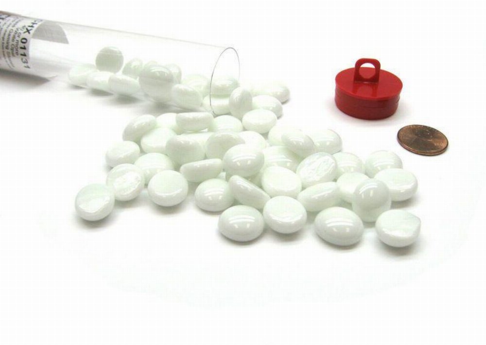 White Glass Stones Tokens (40)