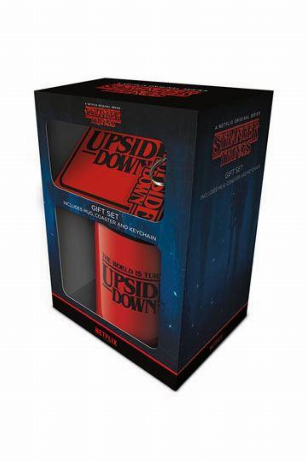 Σετ Δώρου Stranger Things – The World is Turning Upside Down (Κεραμική Κούπα, Μπρελόκ, Σουβέρ)