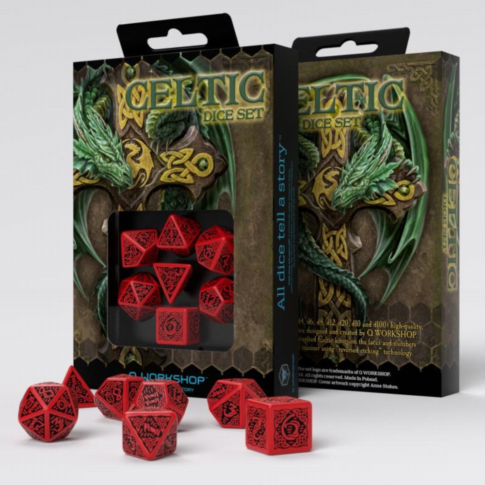Σετ Ζάρια – Celtic Dice Set – Red and Black