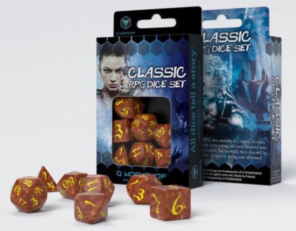 Σετ Ζάρια – Classic RPG Dice Set – Caramel and Yellow