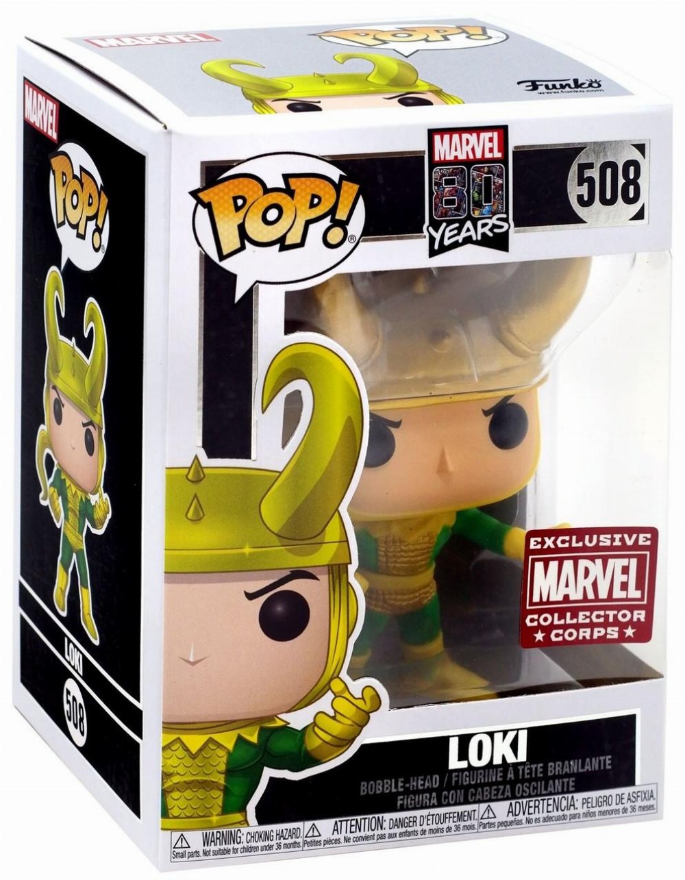 Φιγούρα Funko POP! Marvel: 80th Anniversary – Loki (First Appearance) #508 (Marvel Corps Exclusive)