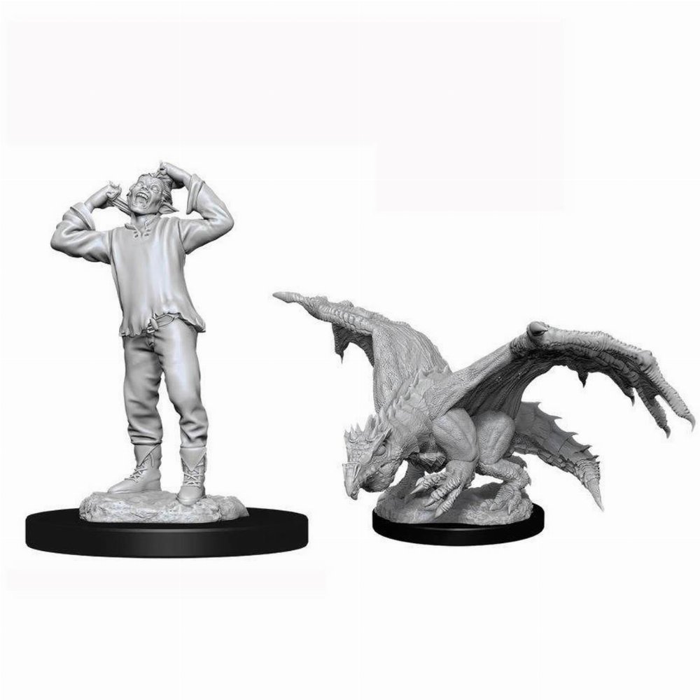 D&D Nolzur’s Marvelous Miniatures – Green Dragon Wyrmling & Afflicted Elf