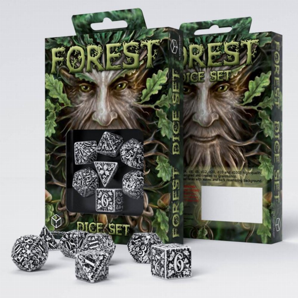 Σετ Ζάρια – Forest Dice Set – White and Black