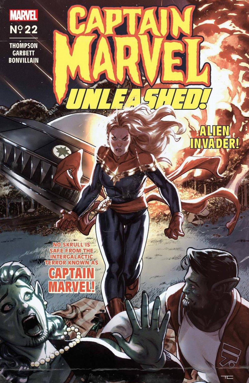 Captain Marvel #22 Clarke Captain Marvel Unleashed Horror Variant Cover