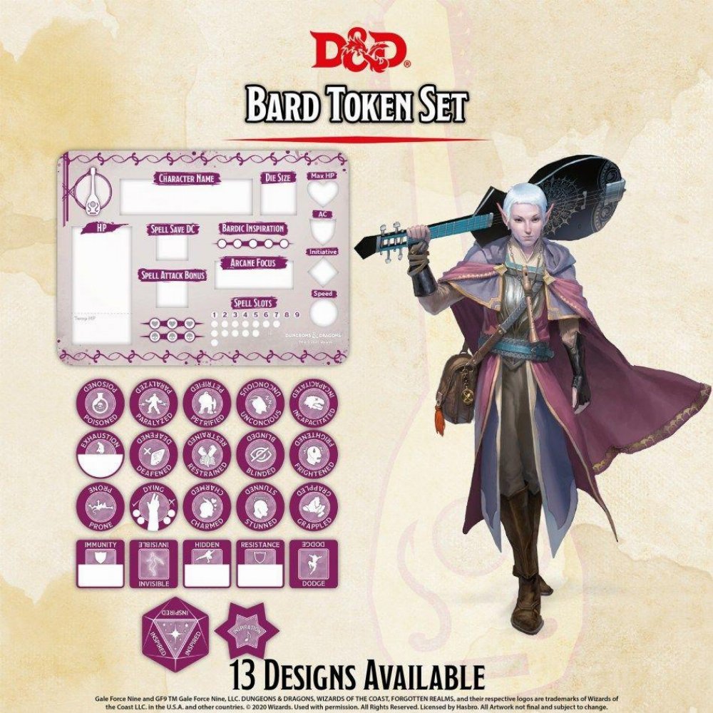 Dungeons & Dragons 5th Edition – Bard Token Set