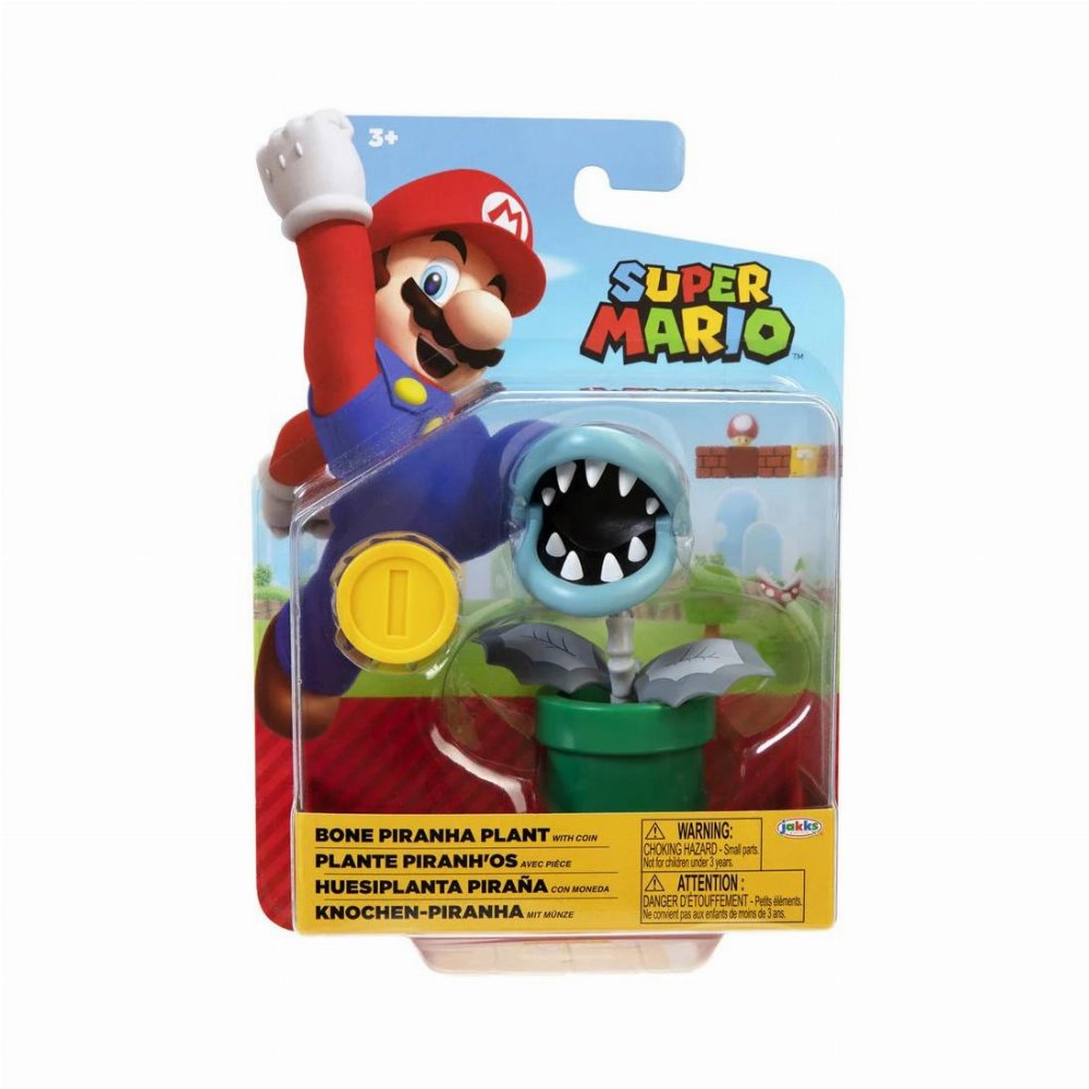 Φιγούρα Super Mario – Bone Piranha Plant Action Figure (10cm)