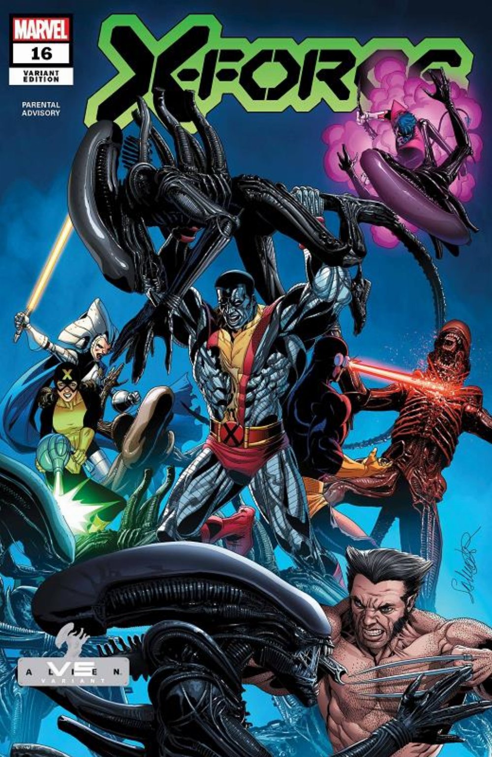 Τεύχος Κόμικ X-Force #16 Larroca Marvel Vs Alien Variant Cover