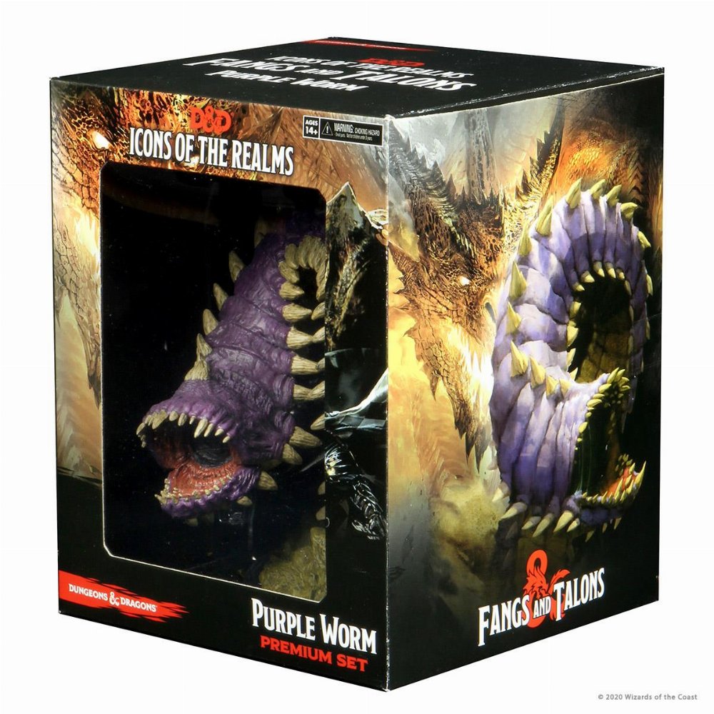 D&D Icons of the Realms – Fangs and Talons Purple Worm Premium Miniature