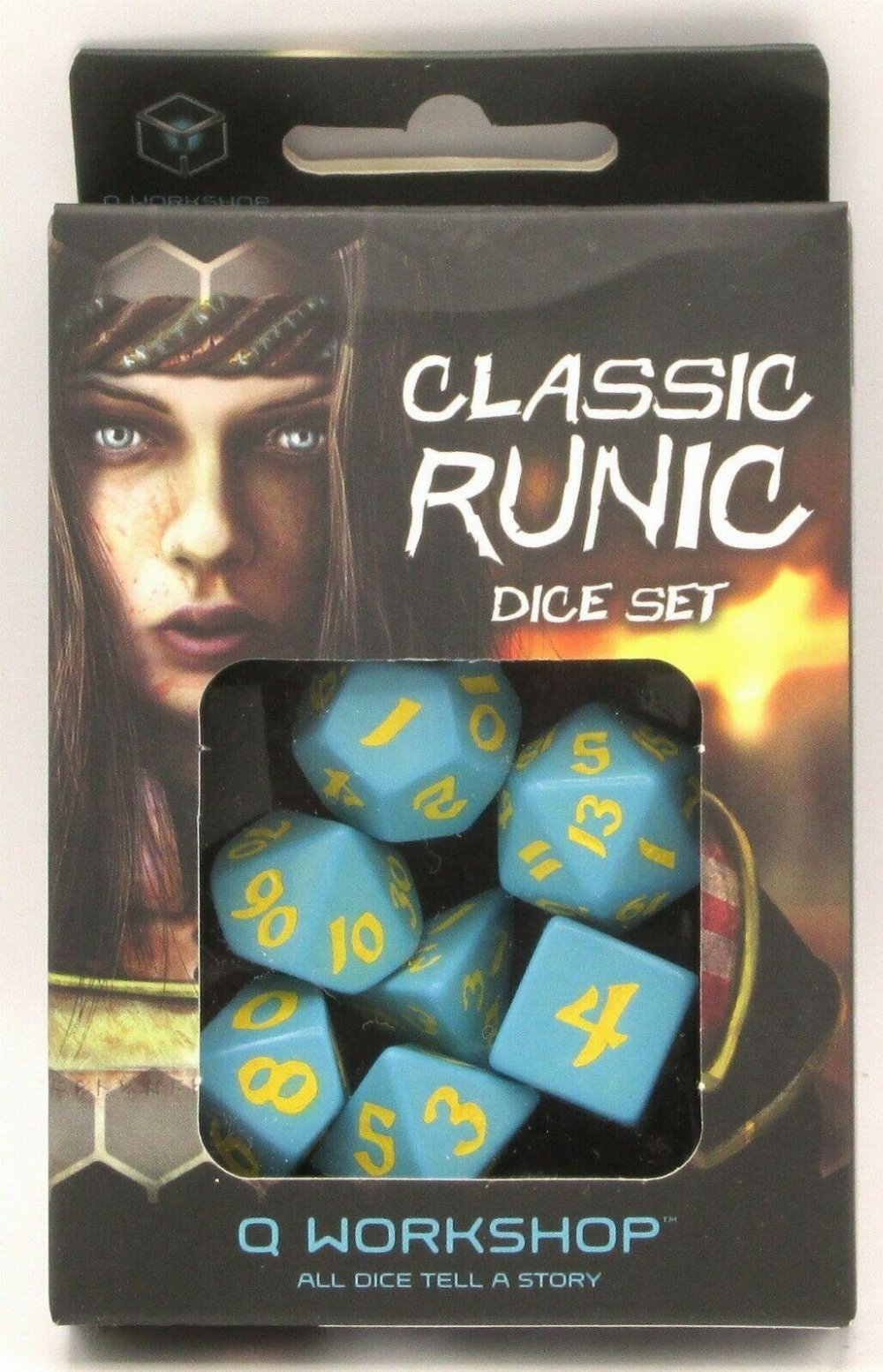 Σετ Ζάρια – Classic Runic Dice Set – Blue and Yellow