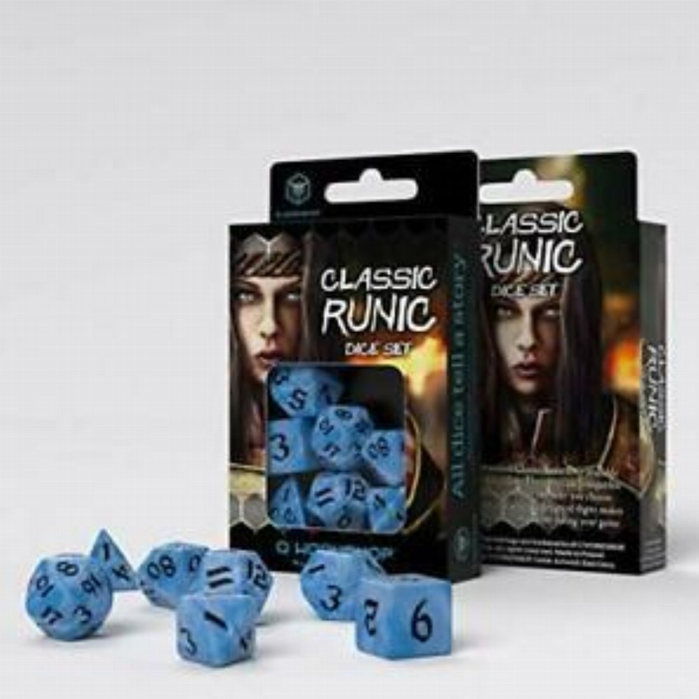 Σετ Ζάρια – Classic Runic Dice Set – Glacier and Black