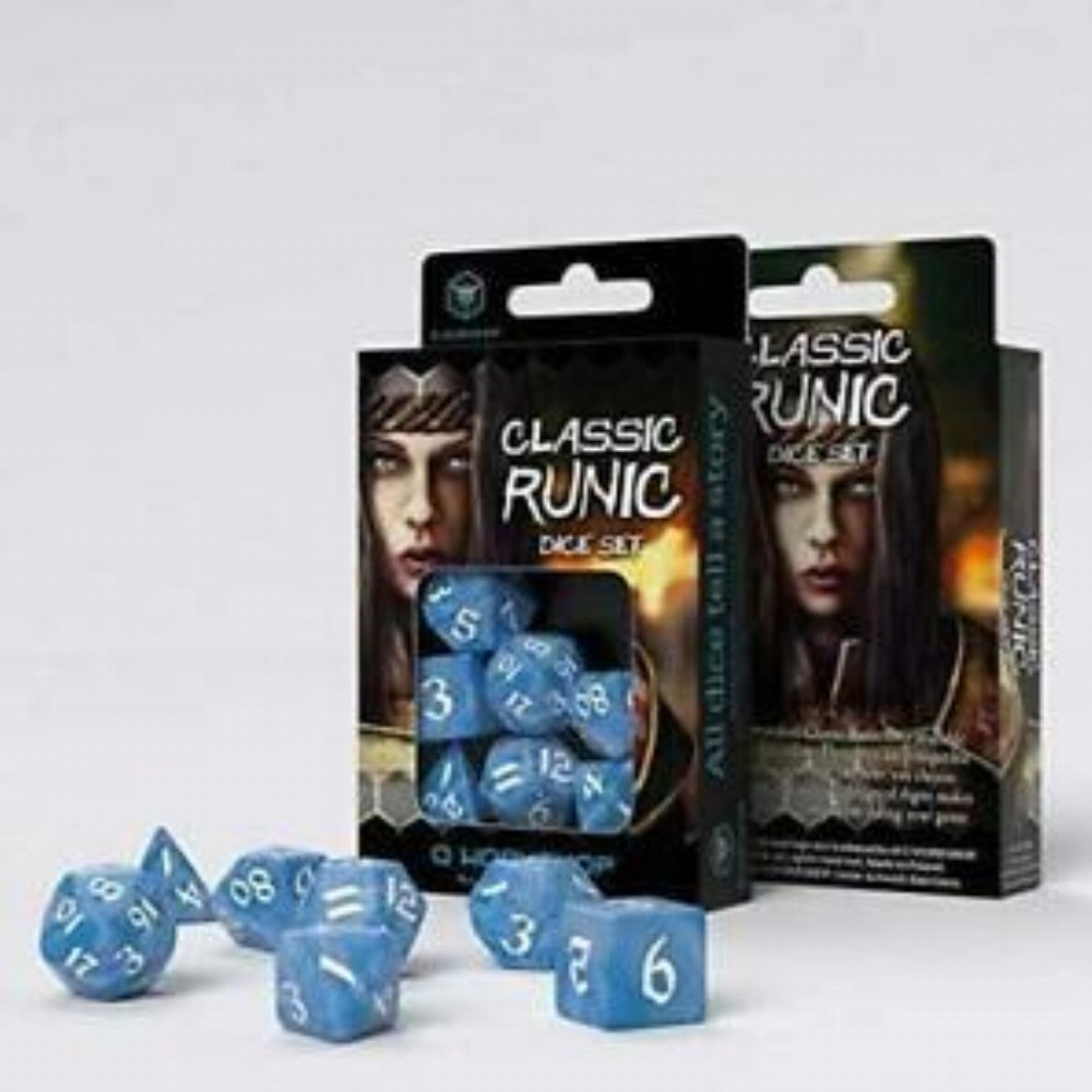 Σετ Ζάρια – Classic Runic Dice Set – Glacier and White
