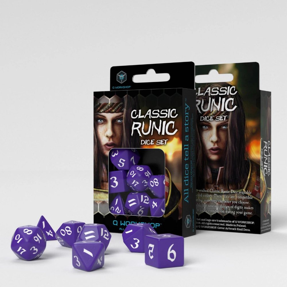 Σετ Ζάρια – Classic Runic Dice Set – Purple and White