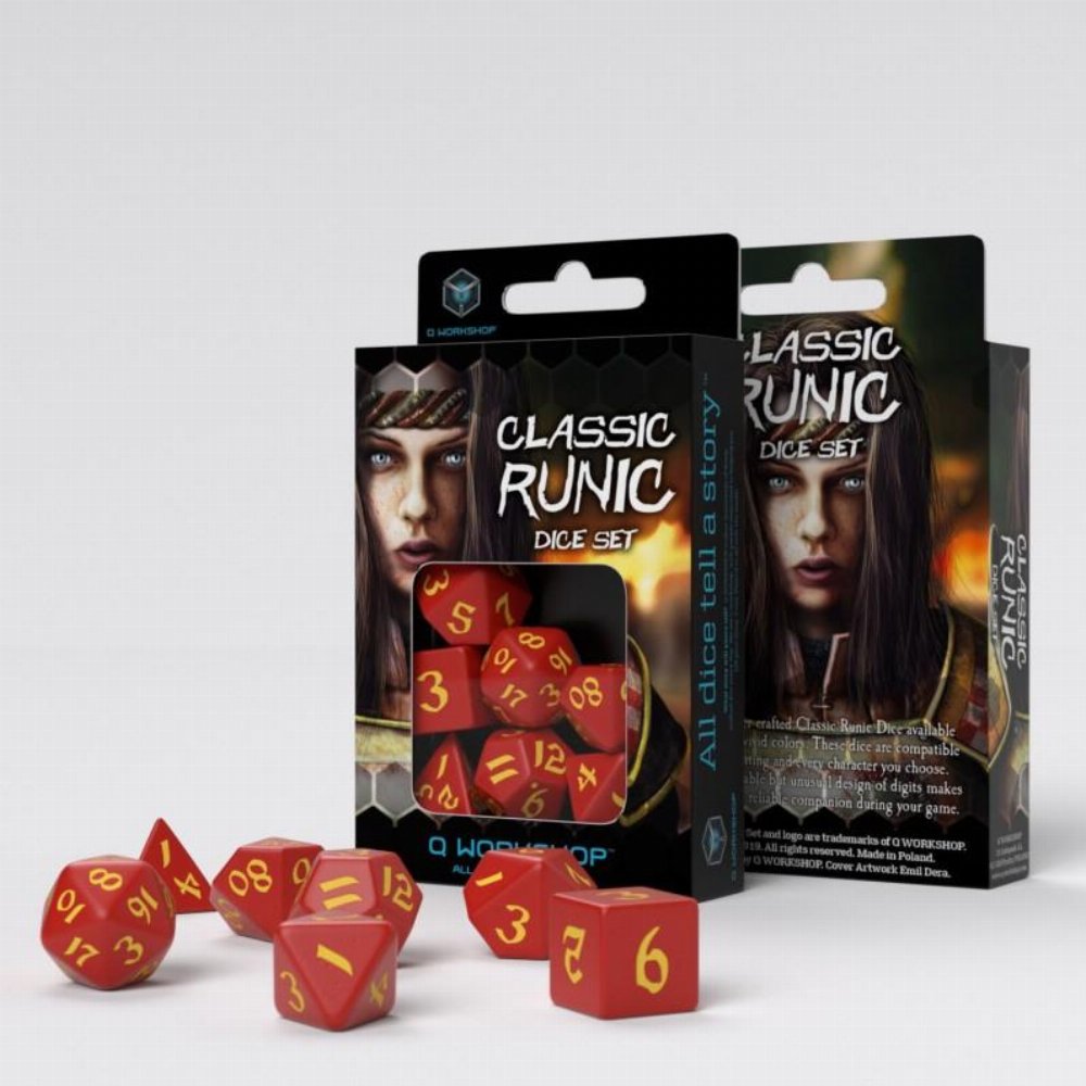 Σετ Ζάρια – Classic Runic Dice Set – Red and Yellow
