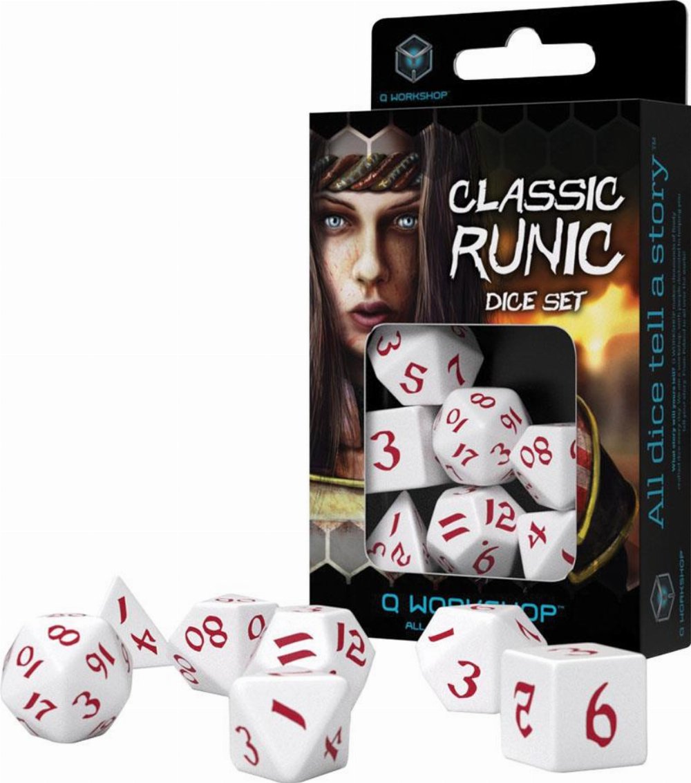 Σετ Ζάρια – Classic Runic Dice Set – White and Red