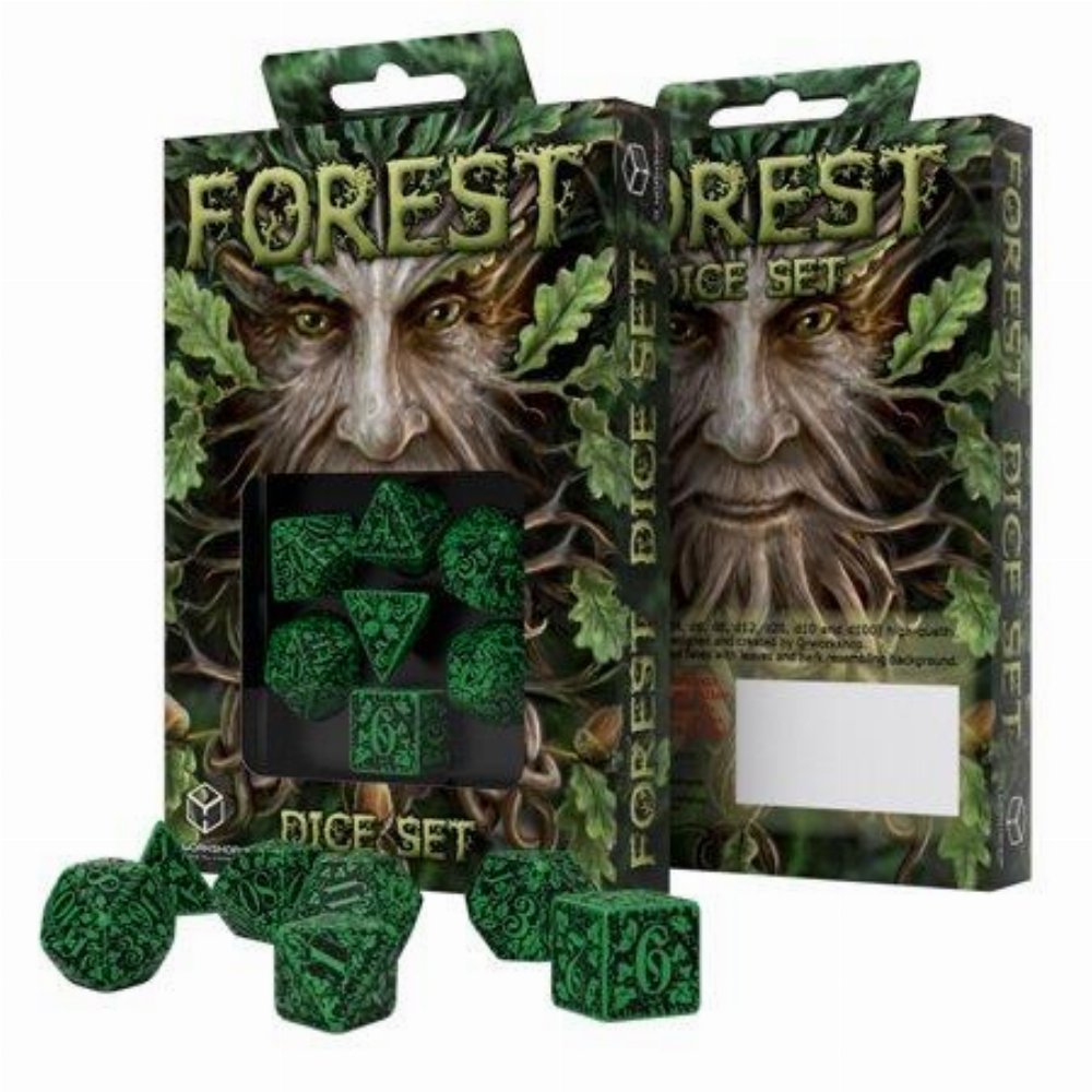 Σετ Ζάρια – Forest 3D Dice Set – Green and Black