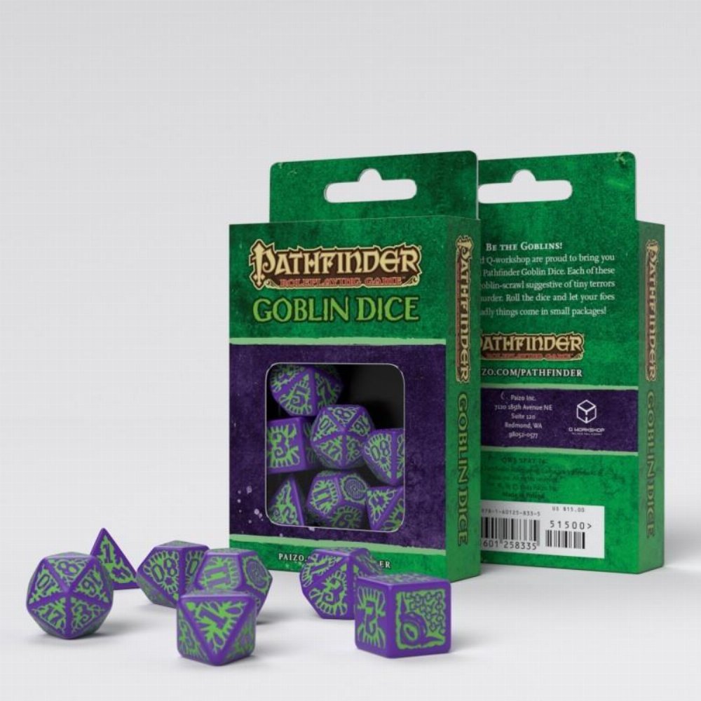 Σετ Ζάρια – Pathfinder: Goblin Purple and Green Dice Set