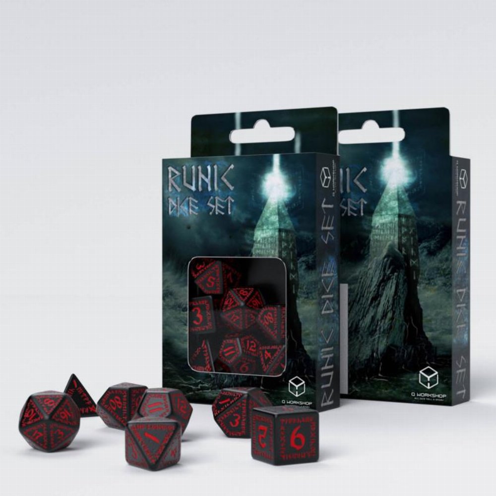 Σετ Ζάρια – Runic Dice Set – Black and Red