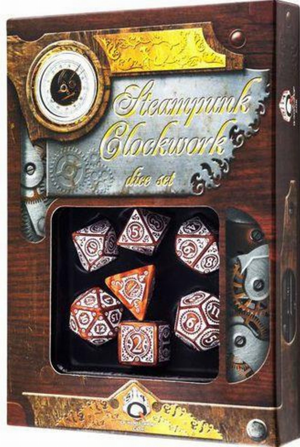 Σετ Ζάρια – Steampunk: Clockwork Dice Set – Caramel and White