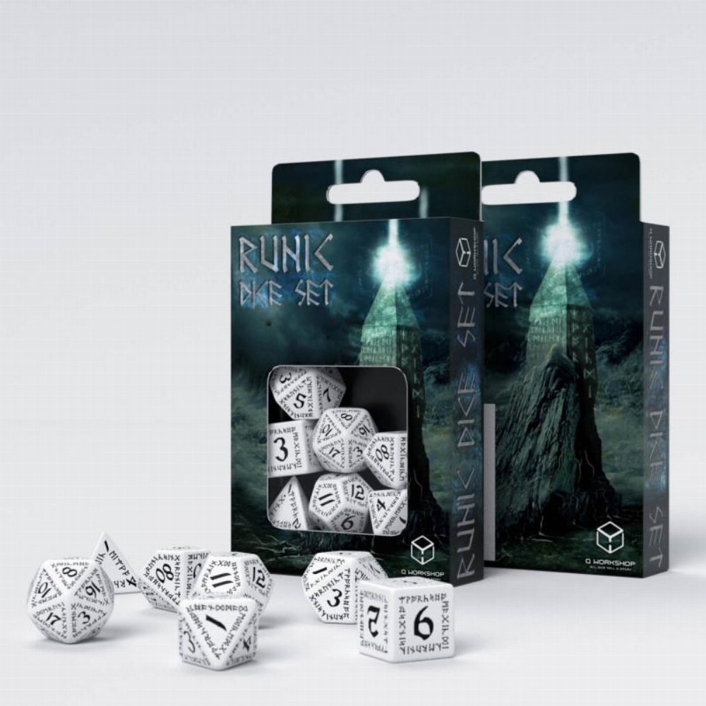 Σετ Ζάρια – Runic Dice Set – White and Black
