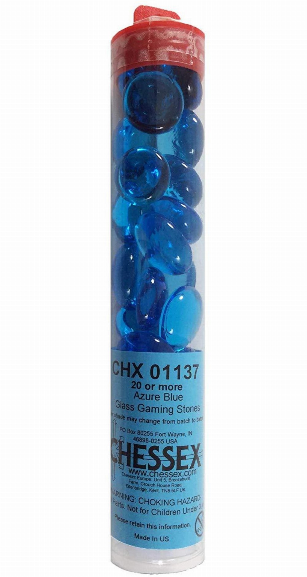 Catseye Crystal Aqua Glass Stones Tokens (40)