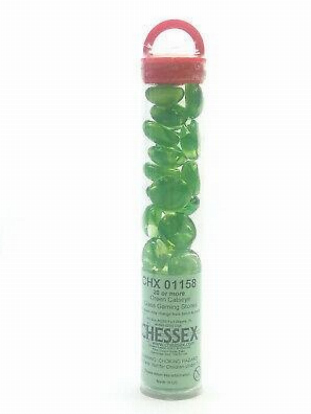 Catseye Green Glass Stones Tokens (40)