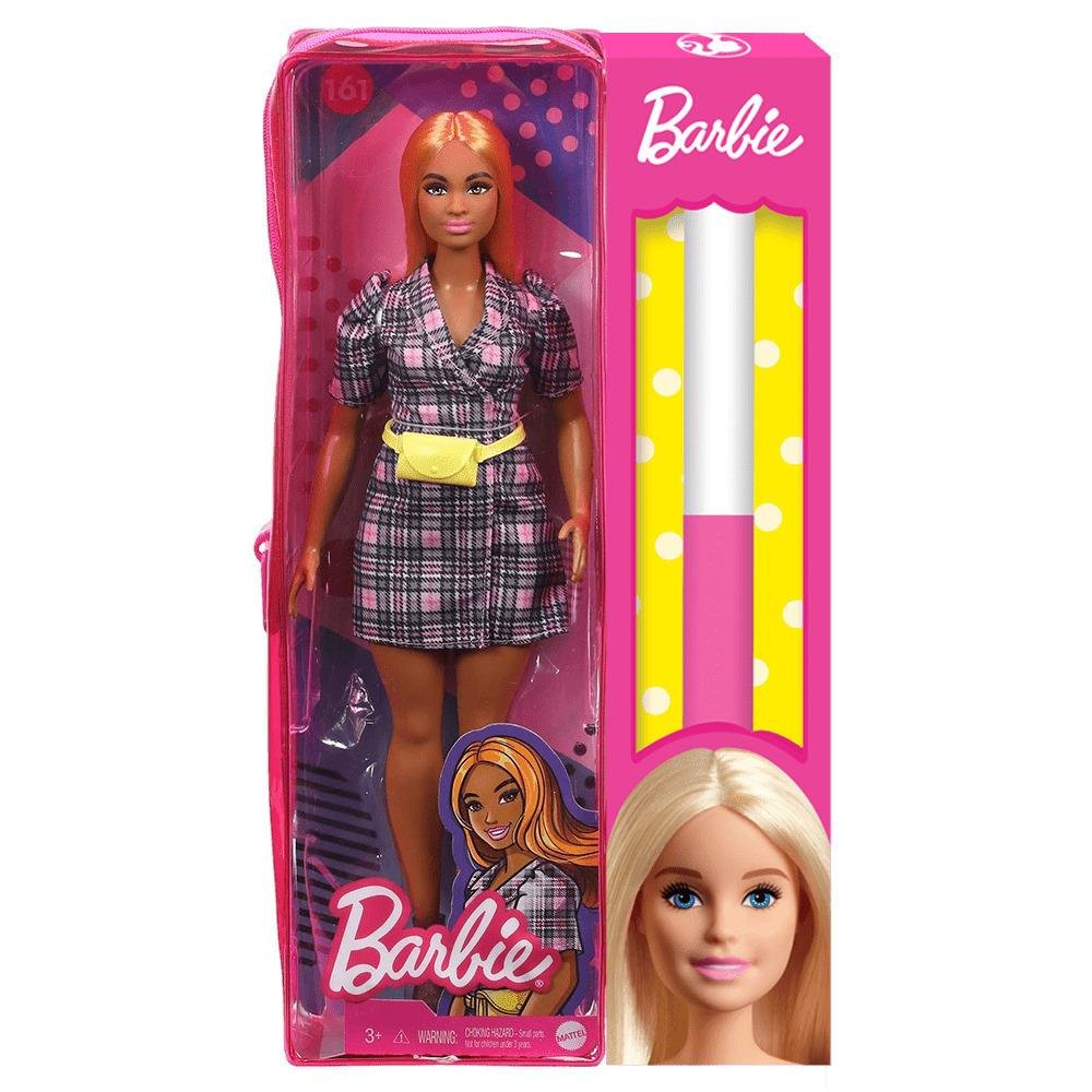 Κούκλα Barbie Fashionistas – #161 Puff Sleeve Plaid Blazer Dress (GRB53)