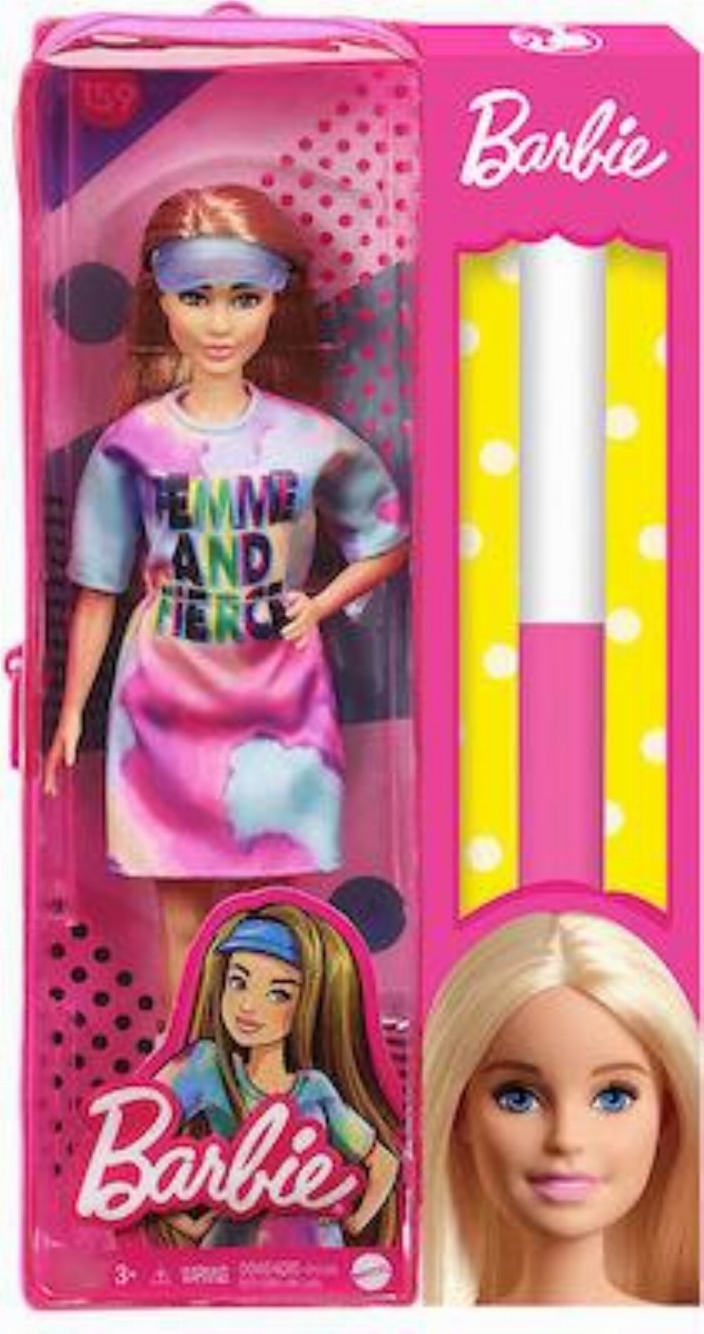 Κούκλα Barbie Fashionistas – #159 Petite, Με Καφέ Μαλλιά Που Φοράει Μπλουζάκι Femme And Fierce (GRB51)