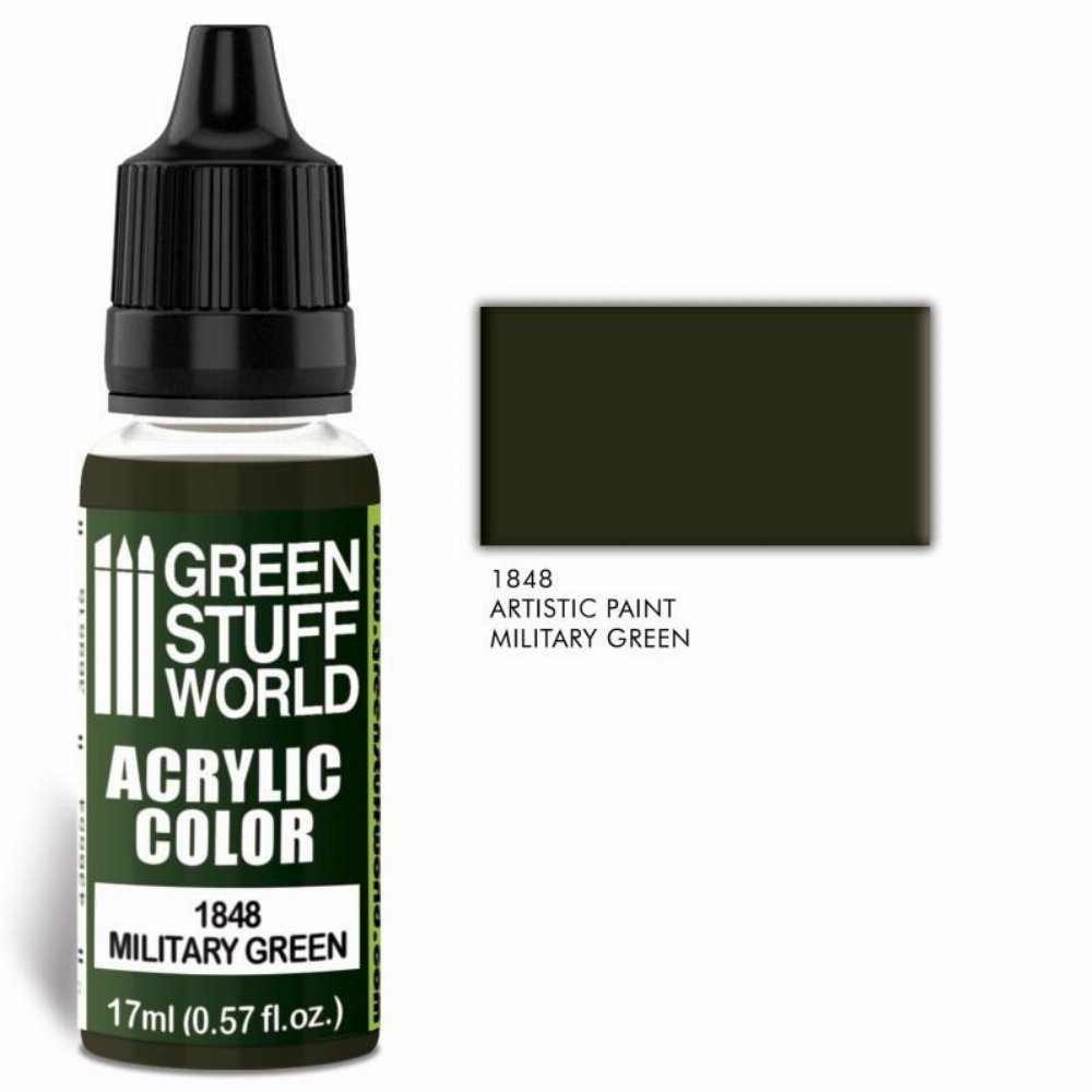 Green Stuff World Paint – Military Green Χρώμα Μοντελισμού (17ml)