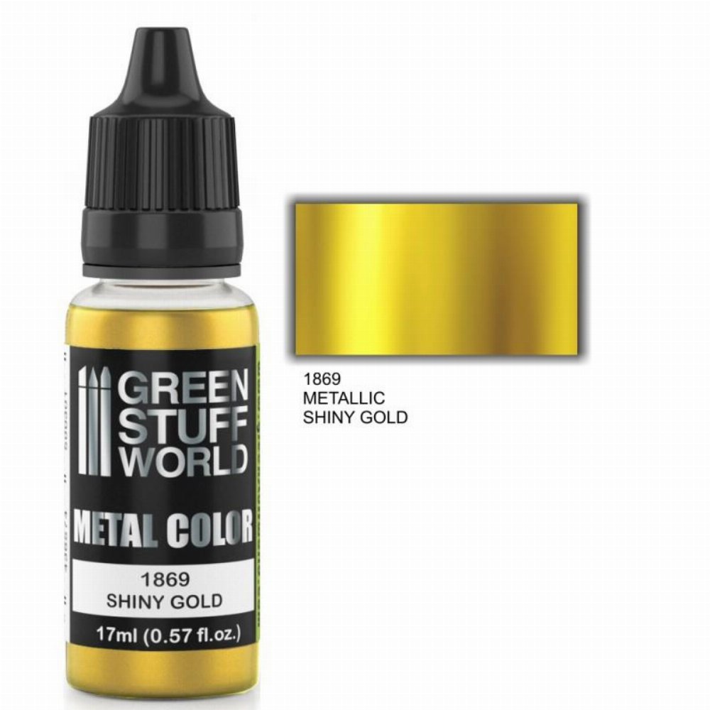 Green Stuff World Metallic Paint – Shiny Gold Χρώμα Μοντελισμού (17ml)