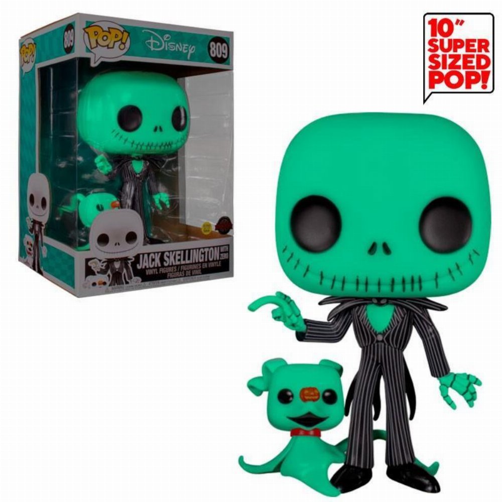 Φιγούρα Funko POP! Nightmare Before Christmas – Jack with Zero (GITD) #809 Jumbosized (Exclusive)