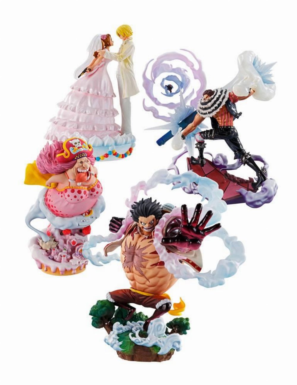Φιγούρα One Piece: Log Box – Birth Whole Cake Island 4-Pack Statues (8cm)