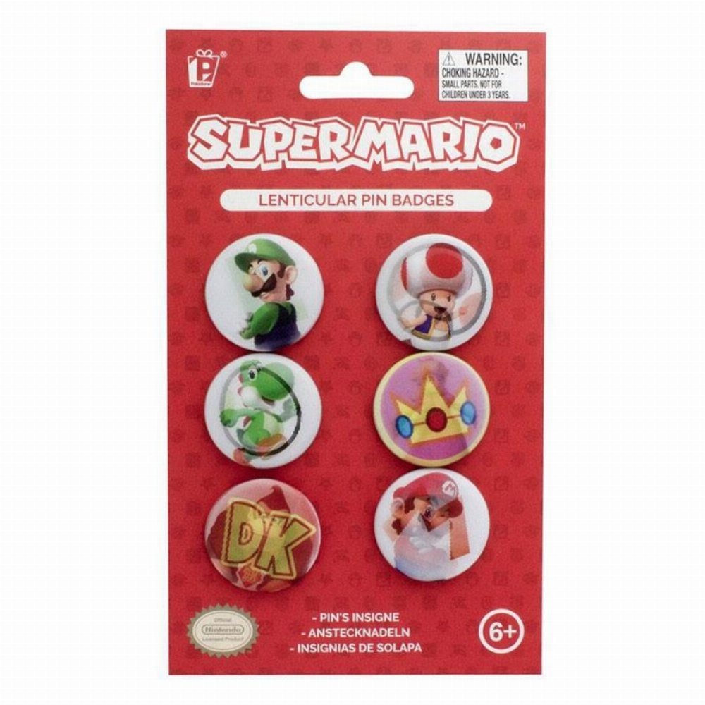 Nintendo – Super Mario Lenticular Pin Badges