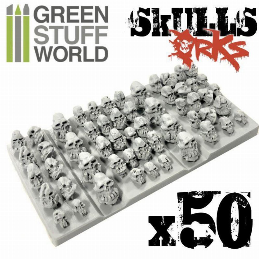 Green Stuff World – 50x Resin ORK Skulls