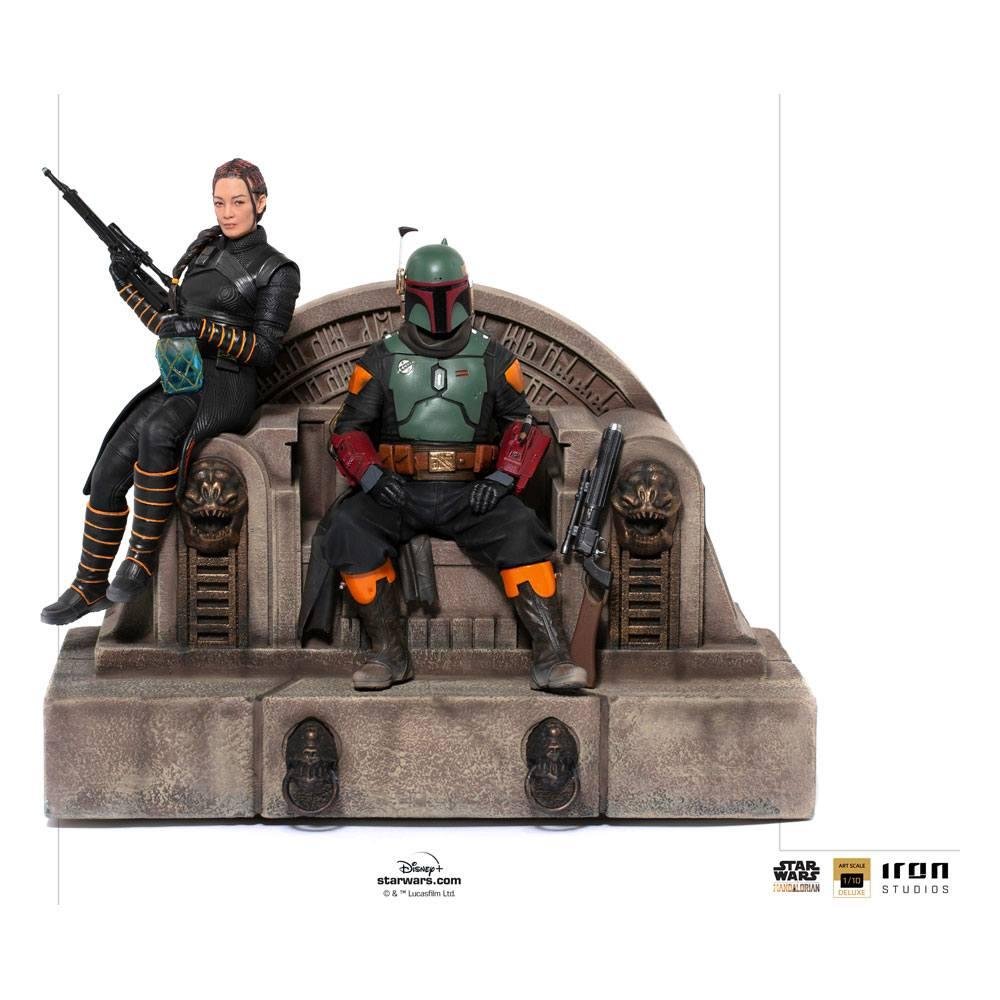 Star Wars: The Mandalorian – Boba Fett & Fennec on Throne Φιγούρα Αγαλματίδιο (23cm)