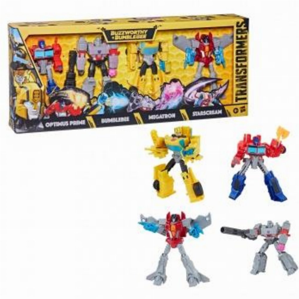 Transformers: Warrior Class – Optimus Prime, Bumblebee, Megatron and Starscream 4-Pack Φιγούρα Δράσηςs (14cm)