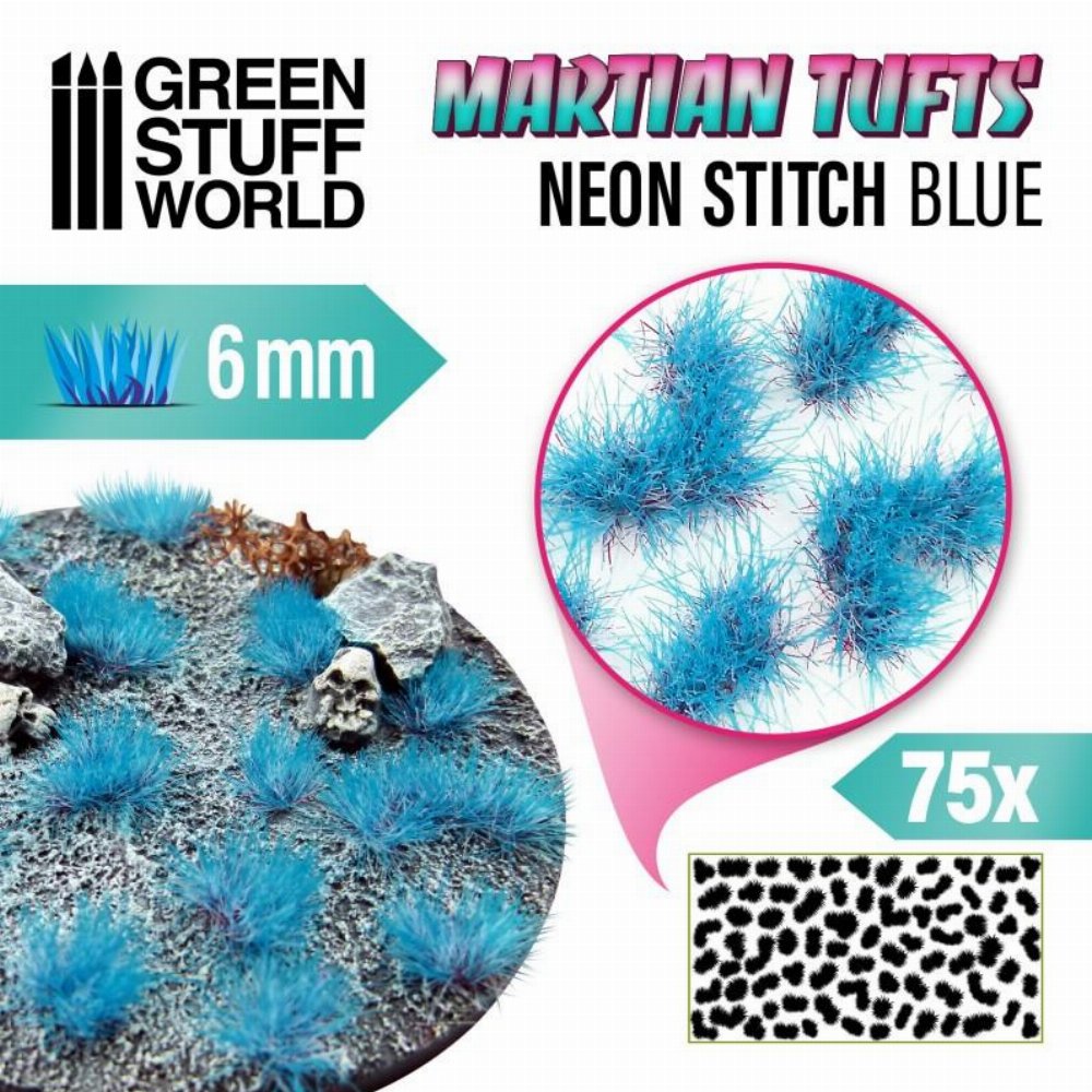 Green Stuff World – Martian Fluor Tufts (Neon Stitch Blue)